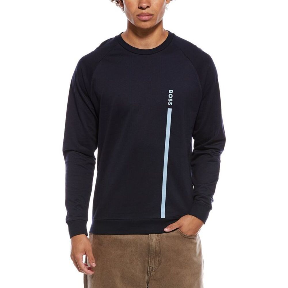Hugo Boss Mens  Authentic Crewneck Sweatshirt, Blue